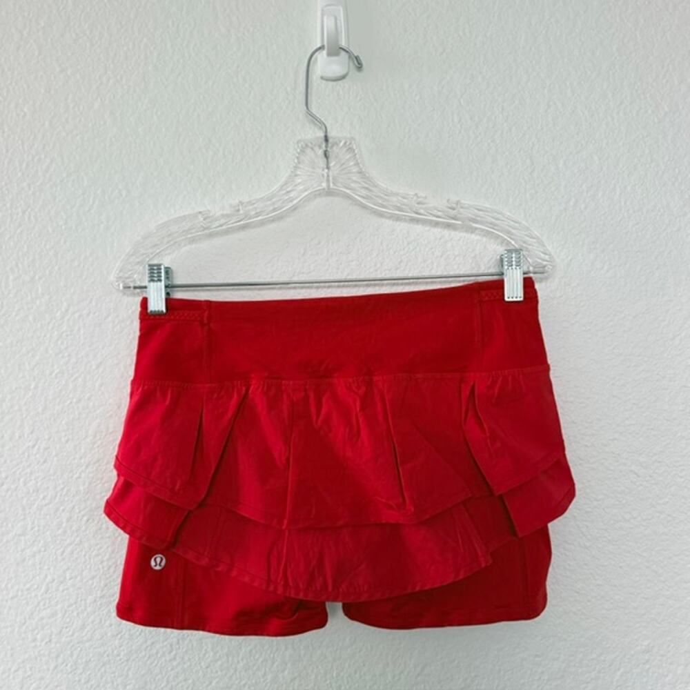 Lululemon Run Speed Squad Skirt‎ Compression Shorts Pocket Currant Red Women's 6 - Picture 12 of 12